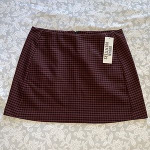 Urban outfitters plaid maroon and black mini skirt size M